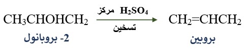 تحضير البروبين باستخدام 2- بروبانول